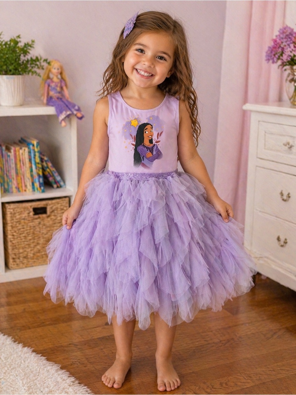 Disney Kids Wish Lavender Princess Tulle Costume Dress